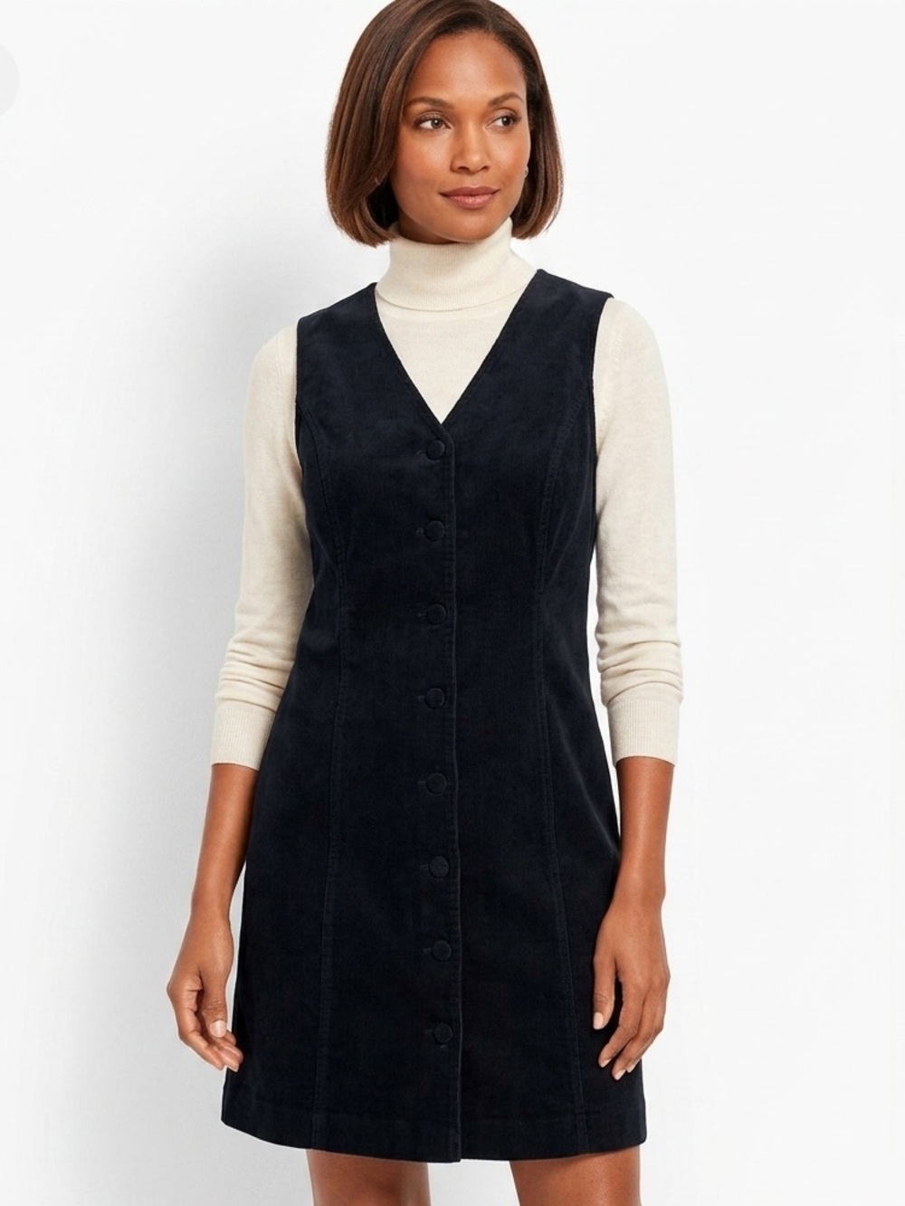 Talbots | Knit Button Front Dress | Black | Size P